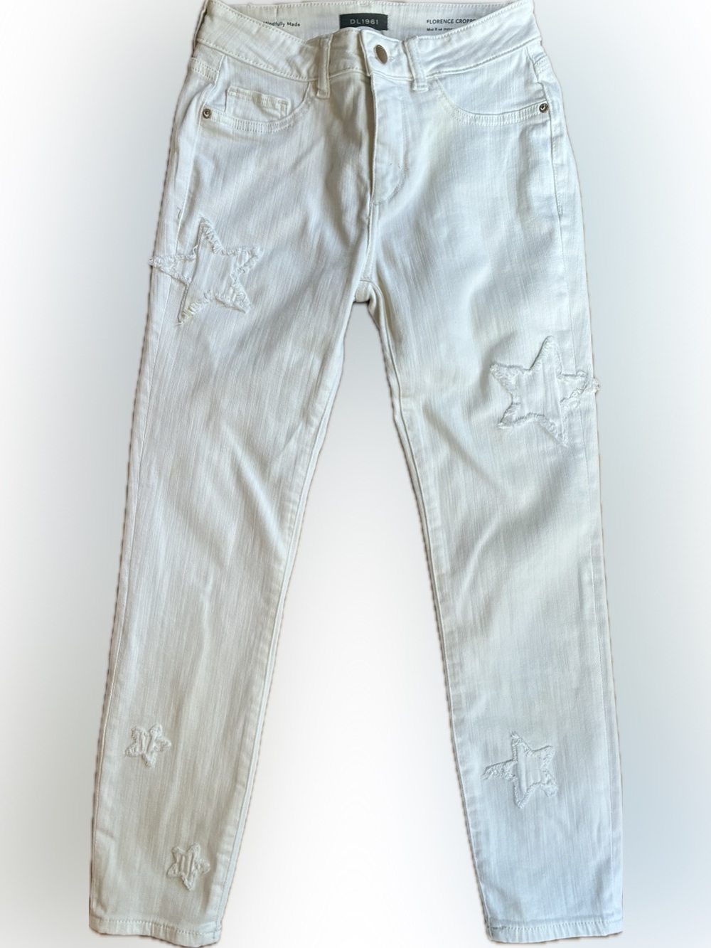 DL1961 Florence Crop Jeans with Star Appliqués Sz 26